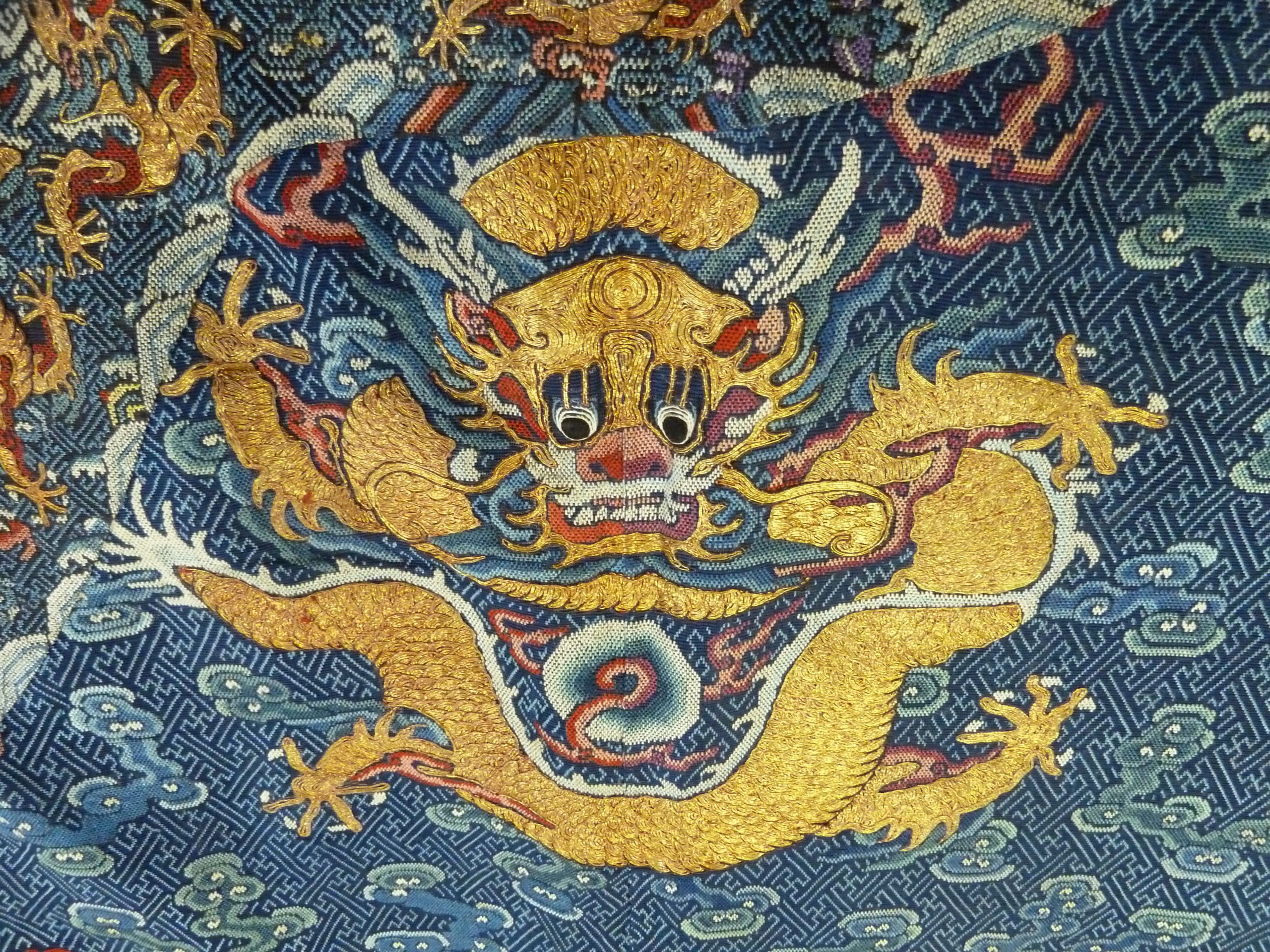 Imperial Embroidered Blue-Ground Dragon Robe,