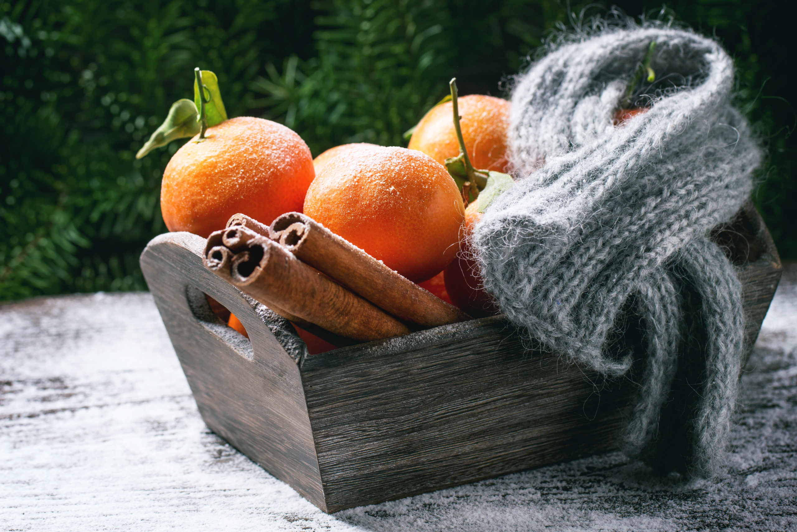 Cinnamon, Tangerine, and Pine Sprigs for the Holidays