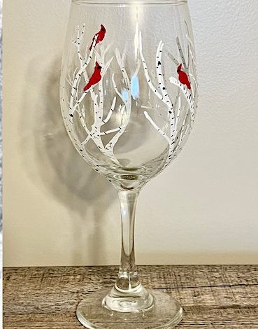 painted wine glass