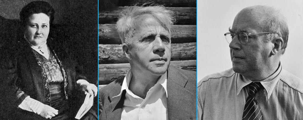 The founders of the New England Poetry Club: Amy Lowell, Robert Frost, and Conrad Aiken